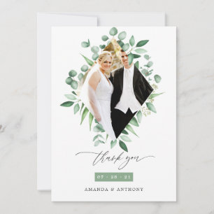 Eucalyptus Woodland Greenery Wedding Thank You Card