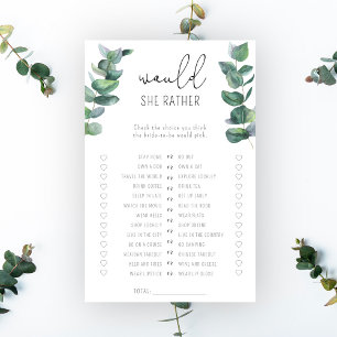 Eucalyptus - Would she rather bridal shower game