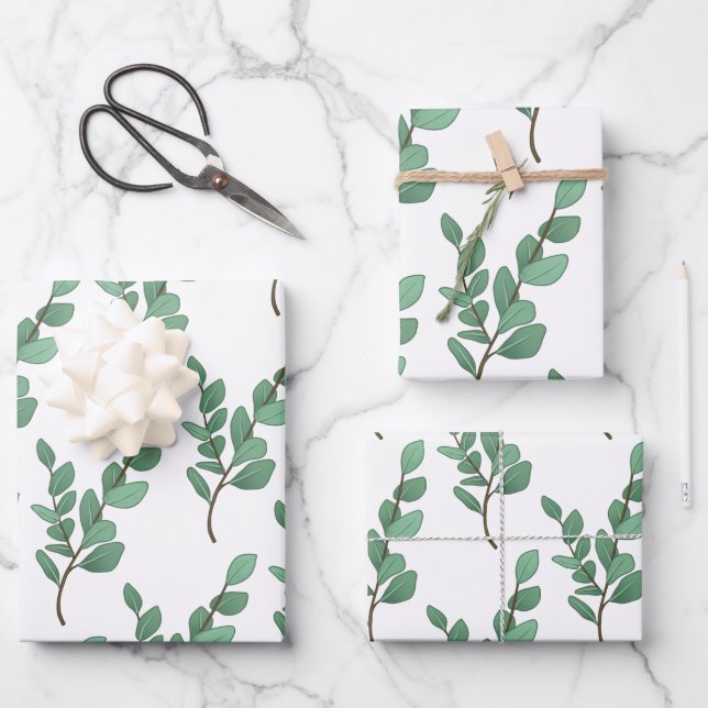 Eucalyptus Wrapping Paper Set (Front)