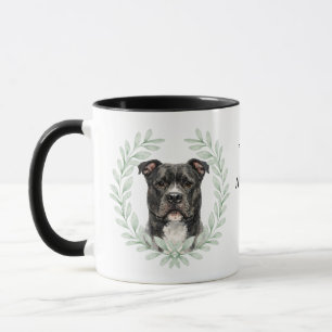 Eucalyptus Wreath AmStaff Dog Monogram Mug