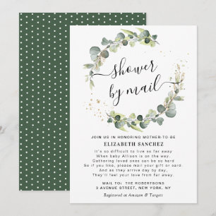 eucalyptus wreath baby shower by mail invitation