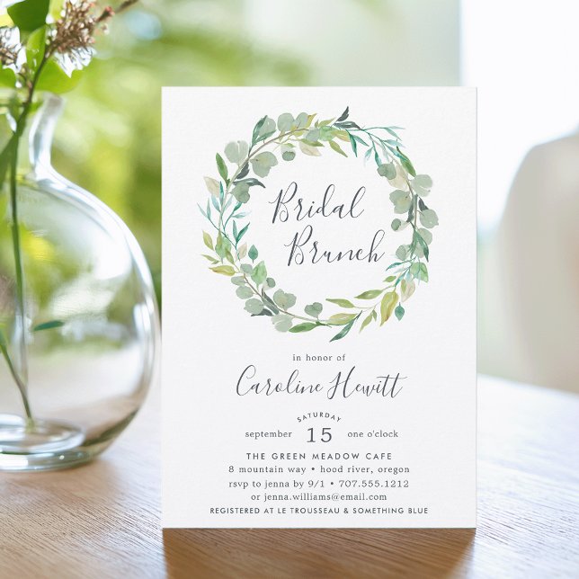 Eucalyptus Wreath Bridal Brunch Invitation (Creator Uploaded)