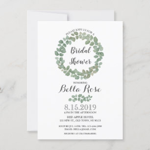 Eucalyptus Wreath Bridal Shower Invite