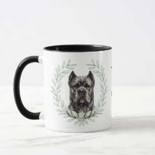 Eucalyptus Wreath Cane Corso Dog Monogram Mug