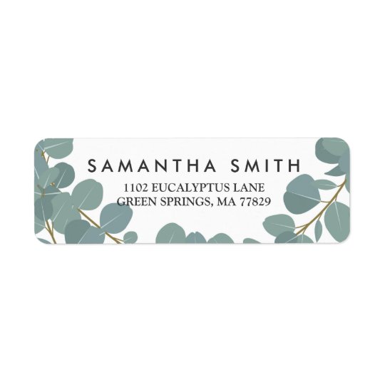 Eucalyptus Wreath Greenery Wedding Return Label Return Address Label
