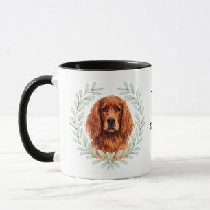 Eucalyptus Wreath Irish Setter Dog Monogram Mug