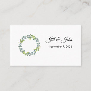 Eucalyptus Wreath Landscape Wedding Guest Book Business Card