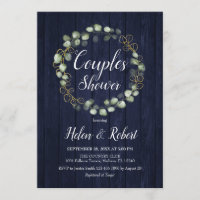 Eucalyptus Wreath Navy Blue Couples Shower