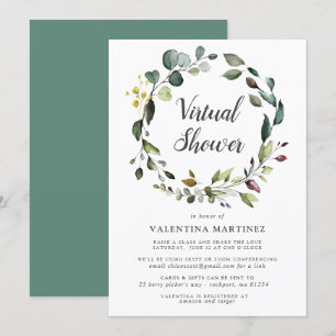 Eucalyptus Wreath Virtual Bridal Baby Shower Invitation