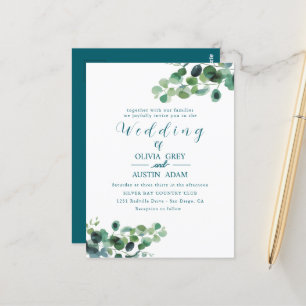 Eucalyptus Wreath   Watercolor wedding invitation Postcard