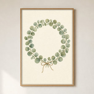 Eucalyptus Wreath Watercolour Cottagecore Poster