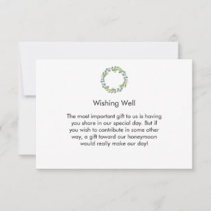 Eucalyptus Wreath Wedding Honeymoon Fund Card