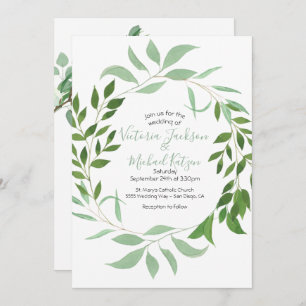 Eucalyptus Wreath Wedding Invitation