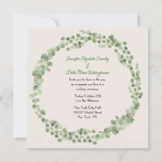 Eucalyptus Wreath Wedding Invitation