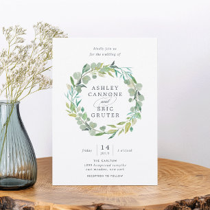 Eucalyptus Wreath Wedding Invitation