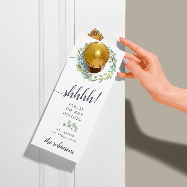 Eucalyptus Wreath Wedding Welcome/Do Not Disturb Door Hanger (Creator Uploaded)