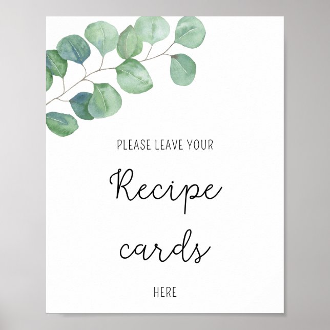 Eucalyptus - Your recipe card here poster (Front)