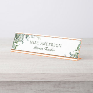 Eucalytpus Botanical Teacher Desk Name Plate