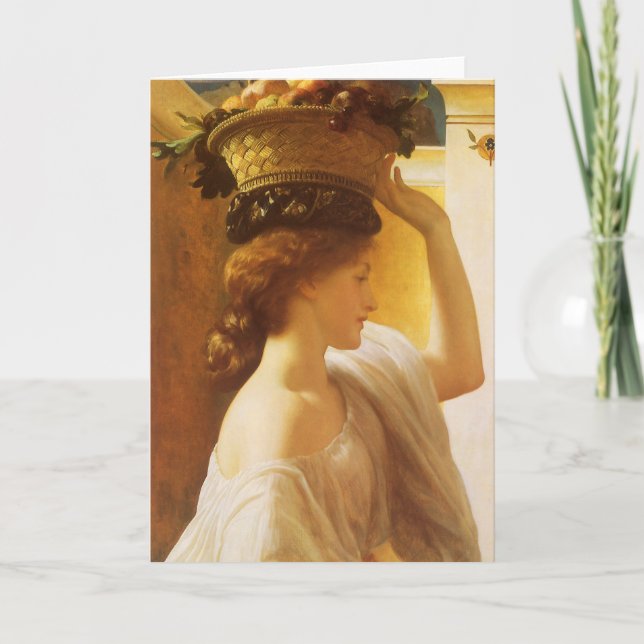Eucharis - Girl With a Basket of Fruit by Leighton Card (Front)