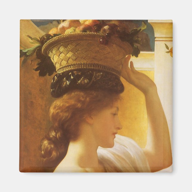 Eucharis - Girl With a Basket of Fruit by Leighton Magnet (Front)