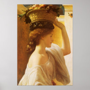 Eucharis - Girl With a Basket of Fruit by Leighton Poster