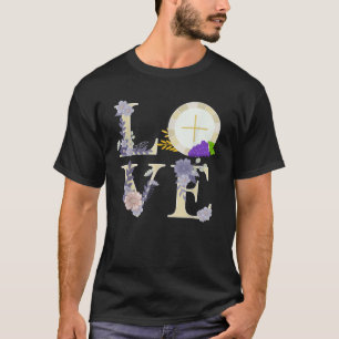 Eucharist Host Catholic Women Mum Cute Graphic T-Shirt