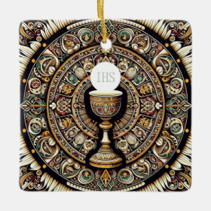 Eucharistic Communion Host and Chalice 1 Ceramic Ornament