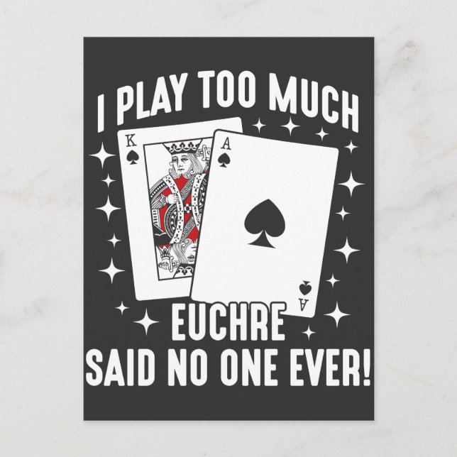 Euchre Card Game Player Game Night gambler (Front)