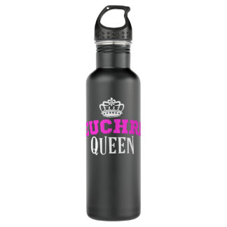 Euchre Card Game Queen Mom  Aunt Hearts Clubs  710 Ml Water Bottle
