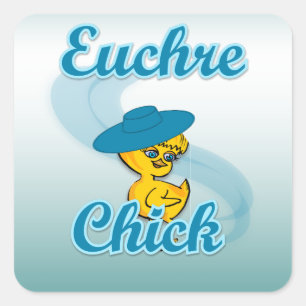 Euchre Chick #3 Square Sticker