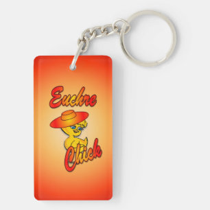 Euchre Chick #5 Key Ring