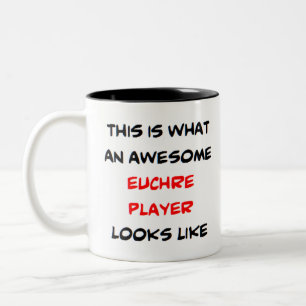 euchre player, awesome Two-Tone coffee mug