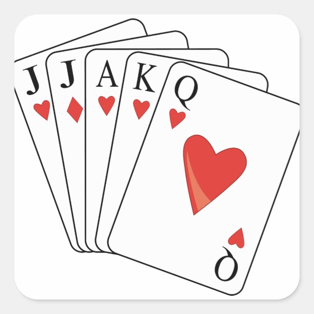 Euchre Playing Cards Square Sticker (Front)