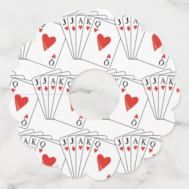 Euchre Playing Cards Wine Glass Tag (Front)