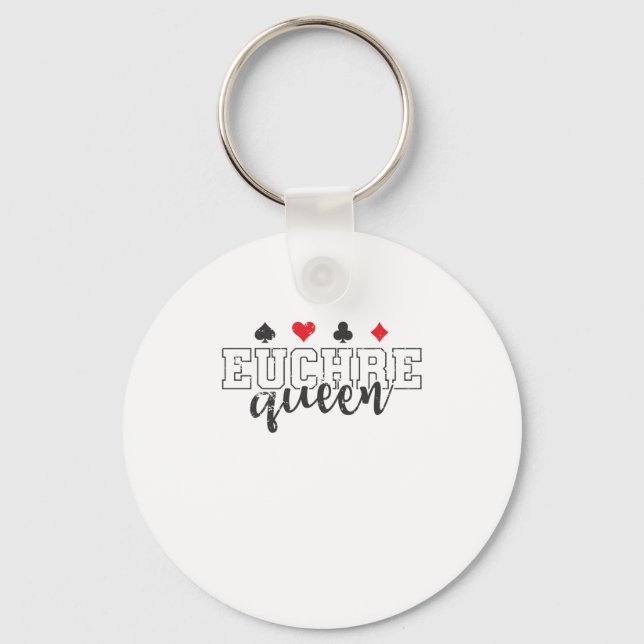 Euchre Queen Kartenspiel Spielkarten Key Ring (Front)
