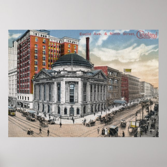 Euclid Ave, Cleveland, 1916 Vintage Poster (Front)