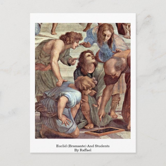 Euclid (Bramante) And Students By Raffael Postcard (Front)