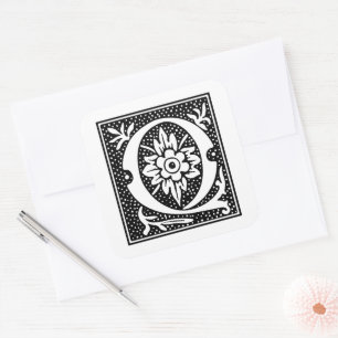 Euclid Capital Letter Q on White Square Sticker
