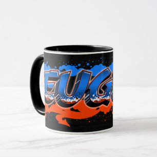 Eugen Vorname Name Graffiti blue orange Tasse Mug