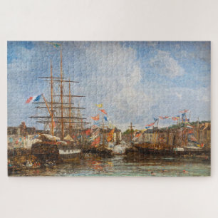 Eugene Boudin - Festival in the Harbour of Honfleu Jigsaw Puzzle