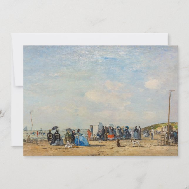 Eugene Boudin - Gathering on the Beach Thank You Card (Front)