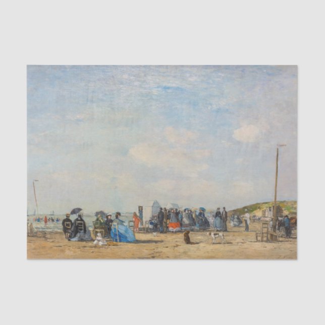 Eugene Boudin - Gathering on the Beach Tissue Paper (Front)