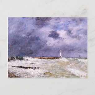Eugene Boudin- Le Havre. Heavy Winds off Frascati. Postcard