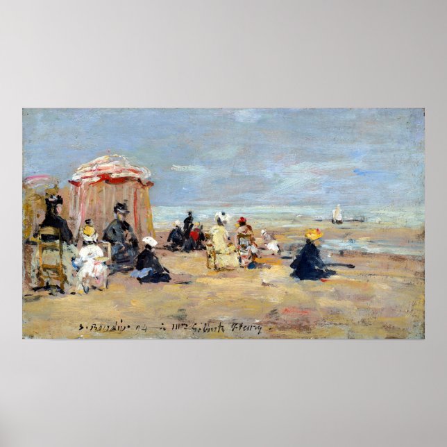 Eugène Boudin On the Beach Poster (Front)