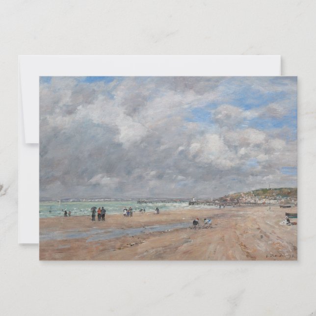Eugene Boudin - The Beach at Deauville Invitation (Front)
