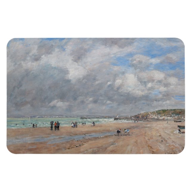 Eugene Boudin - The Beach at Deauville Magnet (Horizontal)
