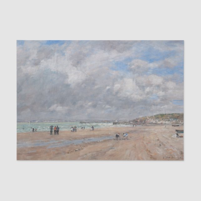 Eugene Boudin - The Beach at Deauville Tissue Paper (Front)