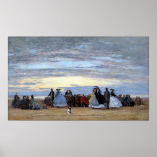 Eugène Boudin The Beach at Villerville Poster