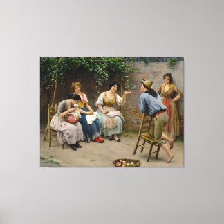 Eugene de Blaas: The Courtship - 16K Fine Art Rest Canvas Print