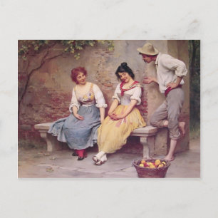 Eugene de Blaas- The Flirtation Postcard